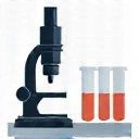 Icona di provette e un microscopio